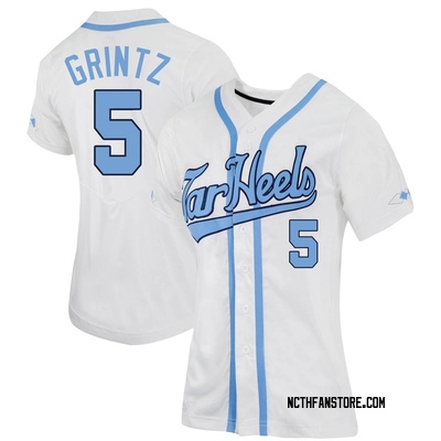 North Carolina Tar Heels Jersey 5 Eric Grintz White Elite Baseball